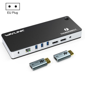 WAVLINK UTD21H 11 en 1 4K double DisplayPort Hub convertisseur Thunderbolt 3 Station d'accueil, prise: prise ue SW750355-20