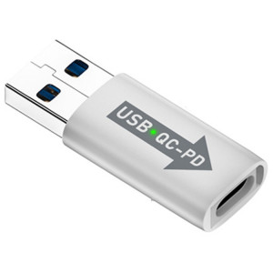 Adaptateur convertisseur USB-A mâle QC3.1 vers Type-C femelle PD 10 Gbps, modèle : blanc avec voyant lumineux SH2901765-20