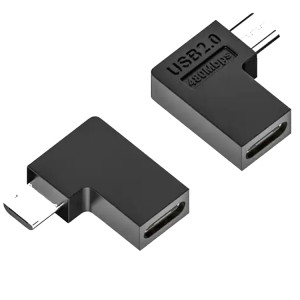 Adaptateur de type C femelle vers micro USB mâle, transmission de données, spécification : type C femelle vers micro mâle, coude droit. SH2703429-20
