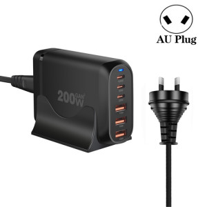Adaptateur multiport pour ordinateur portable GaN PD100W Type-C x 3 + USB x 3, taille de prise : prise AU SH0403280-20
