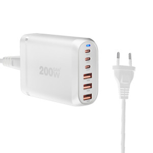 Adaptateur multiport pour ordinateur portable GaN PD100W Type-C x 3 + USB x 3, blanc, taille de prise : SH06011184-20