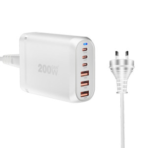 Adaptateur multiport pour ordinateur portable GaN PD100W Type-C x 3 + USB x 3, blanc, taille de prise : prise AU SH0603737-20