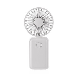 F458 avec corde de cou été 3 vitesses mini ventilateur portatif pliable réglable (blanc) SH801C1094-20