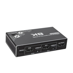 Adaptateur K1 2 ports HDCP 2.3 RJ45 USB 3.0 4K 120 Hz HDMI 2.0b USB-C KVM (noir) SH601A839-20