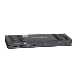 Commutateur KVM K10-2 pour 2 ordinateurs/moniteurs, USB 3.0, double sortie DP, 8K 60 Hz, version 2x2, prise américaine SH2101992-20