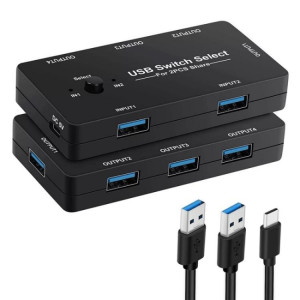 Console de jeu PC U7 4 en 1, commutateur USB, concentrateur, répartiteur KVM 2 entrées 4 sorties, commutateur partagé USB SH8625995-20