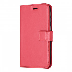 Étui en cuir à rabat horizontal pour texture Crazy Horse avec porte-cartes et fentes pour cartes et portefeuille et cadre photo pour iPhone 11 Pro Max (rouge) SH602B427-20