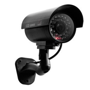 Caméra CCTV factice étanche avec LED clignotante pour une recherche réaliste d'alarme de sécurité (noir) SH301A840-20