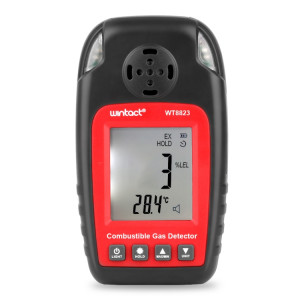 Wintact Wintact WT8823 Détecteur d'alarme de gaz combustible Gaz Fuite de gaz Inflammable Naturel Digital Digital LCD DISPOSITION DE DÉTECTEUR DE DÉCHETTEAU DE GAZ SW4248412-20