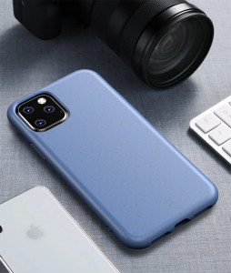 Matériel de paille antichoc Starry Series + Étui de protection en TPU pour iPhone 11 Pro Max (Bleu) SH101F1510-20