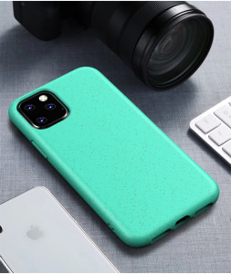 Matériel de paille antichoc Starry Series + Étui de protection en TPU pour iPhone 11 Pro (Vert) SH301D237-20