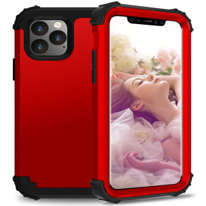 Pour iPhone 11 Pro Max PC + Silicone Protection anti-chute de téléphone portable en trois pièces Couverture Bback (Rouge) SH301C636-20