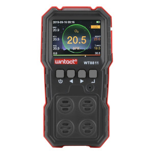 Wintact Wintact WT8811 Compoud Gas moniteur LCD Affichage à écran LCD multifonction 4 in1 combustible O2 H2S CO Capteur de gaz Vibration SB53881374-20