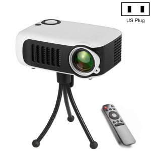 A2000 Portable Projecteur 800 Lumen LCD Home Theatre Video Projecteur, support 1080p, US Plug (White) SH901A1960-20