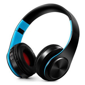 Casque Bluetooth sans fil B7 Casque pliable Écouteurs réglables avec microphone (noir bleu) SH901A325-20