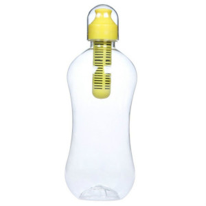 Randonnée extérieure portable 2 PCS 580ML avec mousqueton Ctivated Carbon Filter Cup (jaune) SH401F1166-20