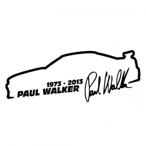 10 autocollants de voiture de vinyle de style de voiture de style de voiture de Paul Walker, taille: 13x5cm (noir) SH401A398-20