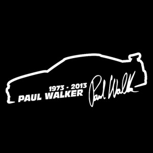 10 autocollants de voiture de vinyle de style de voiture de style de voiture de Paul Walker, taille: 13x5cm (Argent) SH401B425-20