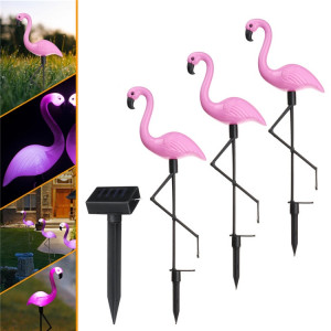 3 en 1 Étanche solaire Flamingo Lawn Light LED Garden Path Paysage Lumières Night Lamp SH39561761-20