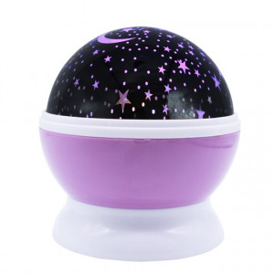 Stars Starry Sky LED Batterie USB Night Light Projecteur Luminaria Moon Nouveauté Table de nuit Lampe pour enfants (Violet) SH701C428-20