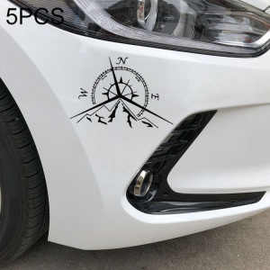 5 PCS NSWE Mode Montagnes Compass Rose Decal Nautical Compass Navigate Autocollant De Voiture, Taille: 13.7x9.4cm (Noir) SH601A1885-20