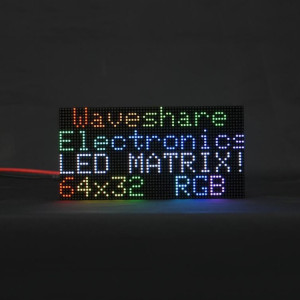 Panneau matriciel LED couleur RVB Waveshare, pas de 2,5 mm, 64 x 32 pixels, luminosité réglable, 23707 SW06381285-20
