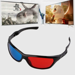 2 PCS universels 3D lunettes en plastique cadre noir 3D Visoin verre pour jeu de film anaglyphe dimensionnel DVD vidéo SH15971459-20