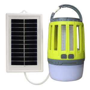 Tueur de moustiques à énergie solaire Tueur d'insectes anti-insectes de camping suspendu extérieur, couleur: vert clair + panneau solaire SH3404177-20