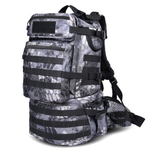 Sac à dos en nylon étanche sac à bandoulière en plein air randonnée sac de voyage de camping, capacité: 45L (Python noir) SH301B963-20