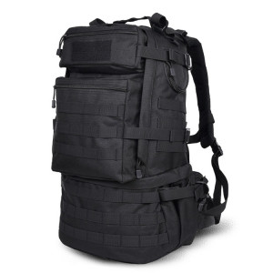 Sac à dos en nylon étanche sac à bandoulière en plein air randonnée sac de voyage de camping, capacité: 45L (noir) SH301C1404-20