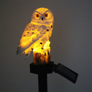 Lampe de jardin à LED en forme de hibou à énergie solaire (blanc) SH101A1458-20
