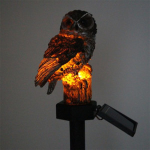 Lampe de jardin à LED en forme de hibou à énergie solaire (marron) SH101B1759-20