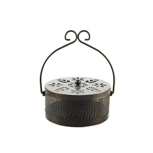 Boîte de bobine de moustique ignifuge creuse multifonctionnelle portative extérieure avec couvercle (bronze) SH001B1938-20