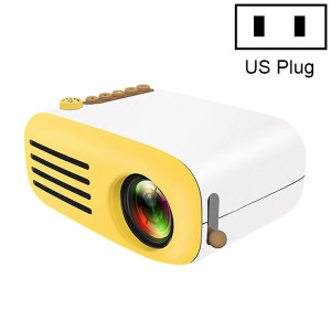 YG200 Mini projecteur de poche LED portable AV SD HDMI vidéo jeu de cinéma projecteur vidéo de cinéma maison, prise américaine (jaune et blanc) SH2139136-20