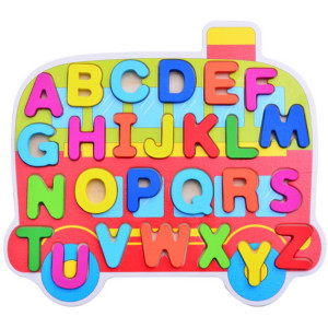 Enfants Puzzle Jouets Pépinière Dessin Animé Main Grab Board En Bois Contreplaqué Jigsaw Puzzle pour Enfants Numérique Alphabet Cognition (Lettre) SH901B314-20