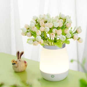 Vase de chevet de chambre à coucher veilleuse décoration de la maison lumière d'ambiance à LED, style: bouton de rose (lumière chaude) SH203A255-20