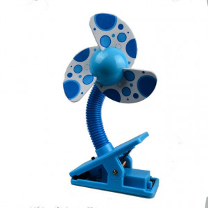 Ventilateur de poussette pour lit de bébé Mini Clip Portable USBCharging Dormitory Office Small Electric Fan (Blue) SH601A717-20