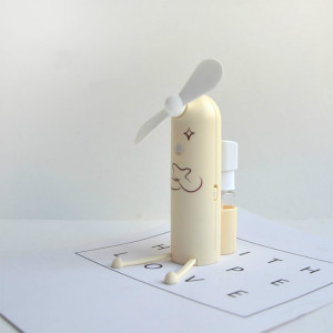 Creative Mobile Phone Support Cartoon Spray Mini Fan Portable Usb Fan (Beige) SH201C1773-20