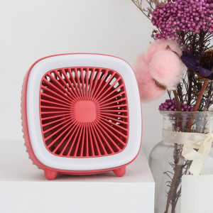 Ventilateur de poche multifonctionnel rechargeable USB de bureau (rouge) SH101B379-20