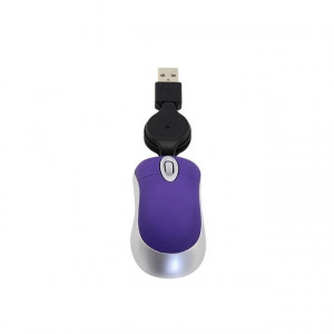 Mini souris d'ordinateur câble USB rétractable optique ergonomique1600 DPI petites souris portables pour ordinateur portable (violet) SH601A1515-20