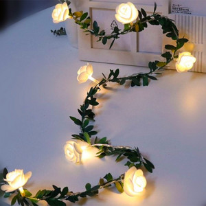 7.5m 50 LEDS SIMULATION SOLAIRE VERT VERTE FEUILLE ROSE ROSE VERTE DE FLEUR VIDE LED GARLAND DE CORREL SH82031467-20