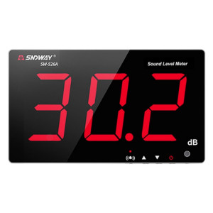 SNDWAY Testeurs de surveillance de décibel de bruit d'affichage numérique grand écran 30 ~ 130dB muraux, spécification: SW526A écran 18 pouces SS6803825-20