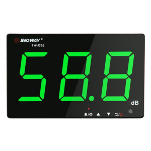 SNDWAY Testeurs de surveillance de décibel de bruit d'affichage numérique grand écran 30 ~ 130dB muraux, spécification: SW525G avec stockage + USB vert SS68051718-20
