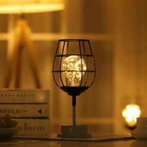 Rétro classique fer art LED lampe de table lampe de lecture veilleuse chambre lampe bureau éclairage décoration de la maison, abat-jour style: verre à vin rouge SH5201955-20
