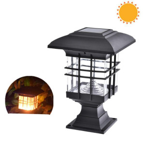 Lampe de mur de pelouse de jardin décorative imperméable extérieure de lumière de pilier solaire (lumière blanche chaude) SH701B1831-20