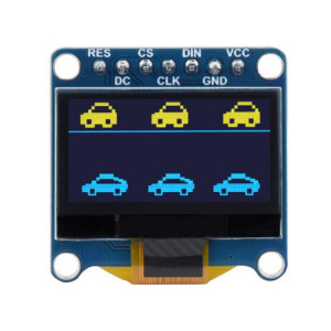 Module d'affichage OLED Waveshare 0,96 pouces, résolution 128 × 64, communication SPI / I2C (C jaune bleu) SW301A1784-20