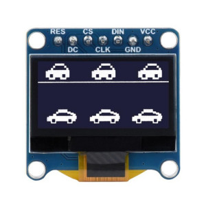 Module d'affichage OLED Waveshare 0,96 pouces, résolution 128 × 64, communication SPI / I2C (D blanc) SW301B293-20