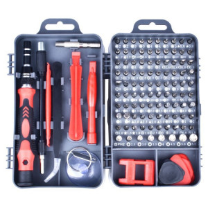 Outil de réparation de démontage de téléphone portable de tournevis de prune magnétique 110 en 1 (gris foncé + rouge) SH301D796-20