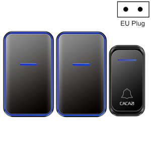 CACAZI A68-2 Un à deux télécommande sans fil Sonnette électronique Soignée électronique Smart Digital Soorbell, Style: Plug UE (Noir) SC402A163-20