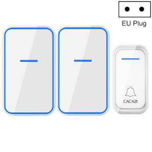 CACAZI A68-2 Un à deux télécommandes sans fil Sonnette électronique Soignée de sonnette Smart Digital Soorbell, Style: Fiche EU (Blanc) SC402B547-20